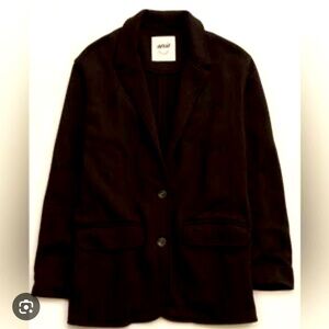 Aerie Black Relaxed Fleece Blazer, M - NWOT